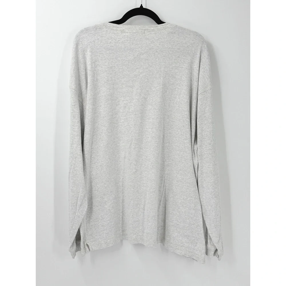 VTG 90s Banana Republic Cotton Henley shirt Mens XL Y2K Grunge Gray Long Sleeve